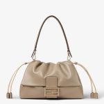 FENDI Mamma Baguette Large Dove gray nappa leather bag